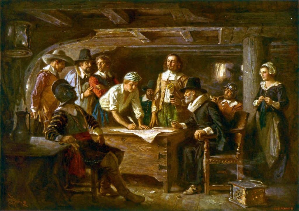 Mayflower Compact 1620 pilgrims